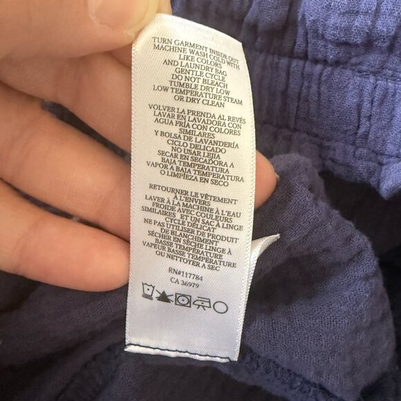 Women's L Rails Leighton Waffled Cotton Gauze Pull-On Blue Shorts - Picture 9 of 10